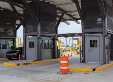 tollway booths at McAllen Anzalduas